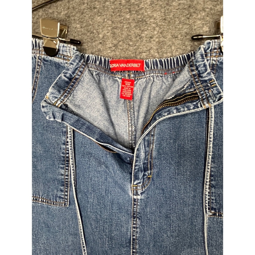 Vtg Gloria Vanderbilt 16W Blue Denim Maxi Skirt 90s‎ Prairie Cottagecore Modest - Picture 3 of 11